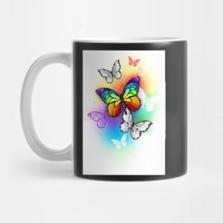 Design with Rainbow Butterflies Mug